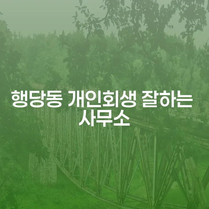 행당동 개인회생 잘하는 사무소