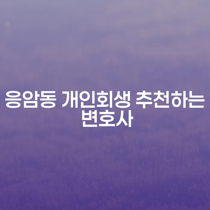 응암동 개인회생 추천하는 변호사