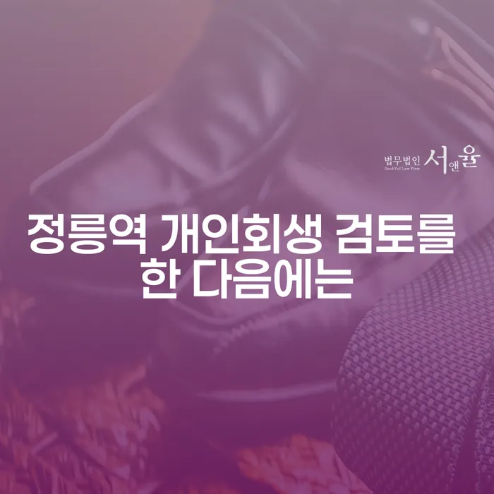 정릉역 개인회생 검토를 한 다음에는