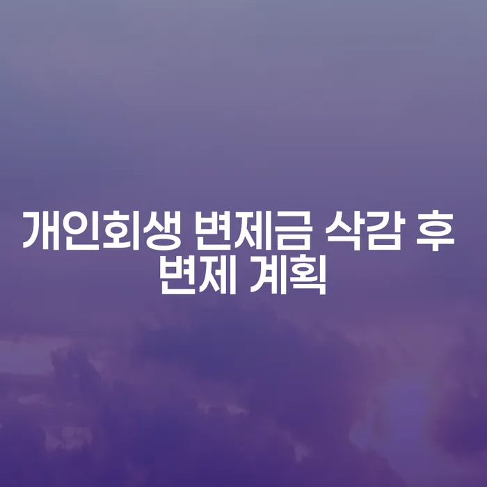 개인회생 변제금 삭감 후 변제 계획, 정말 가능할까요?