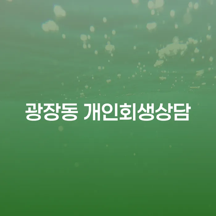 광장동 개인회생상담이 필요한 이유는 무엇인가요?